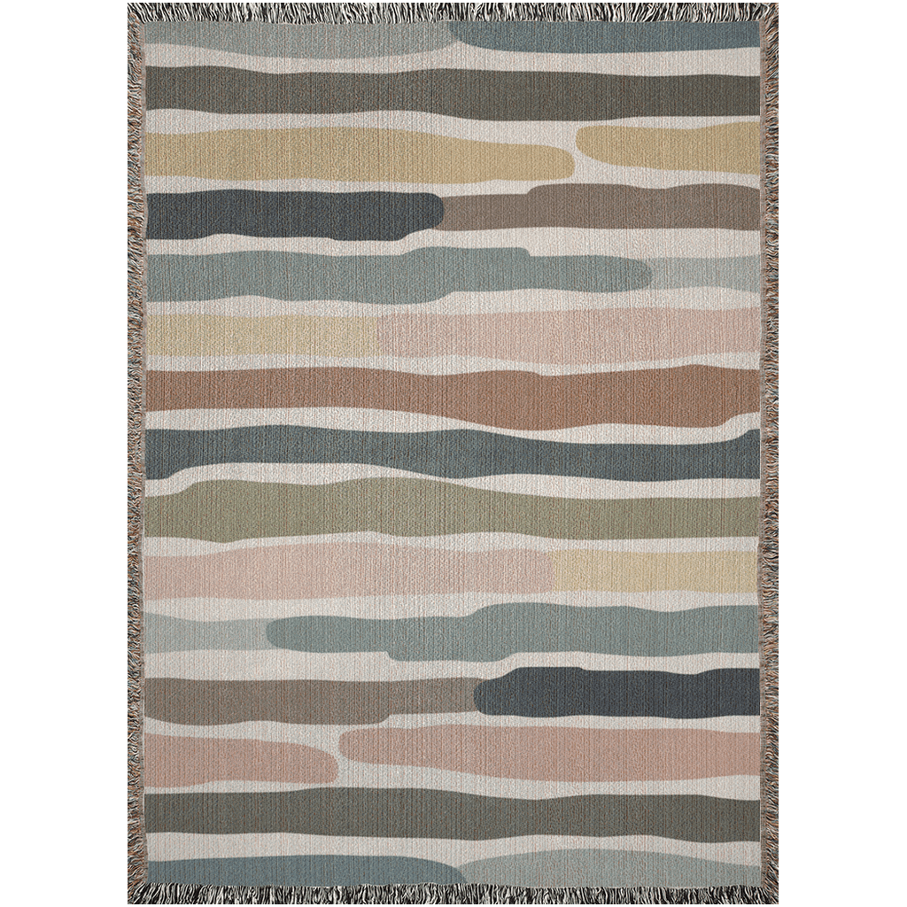 Forest Stripes 100% Cotton Throw Blanket