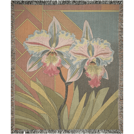 Orchid 100% Cotton Woven Throw Blanket